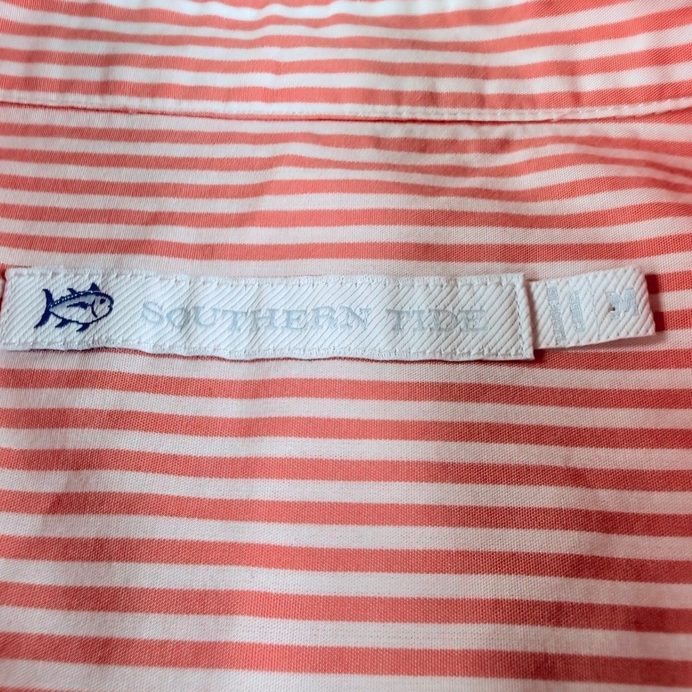 Southern Tide Cam Stripe Poplin Dress Womens M Pink White Preppy Coastal - Picture 5 of 13